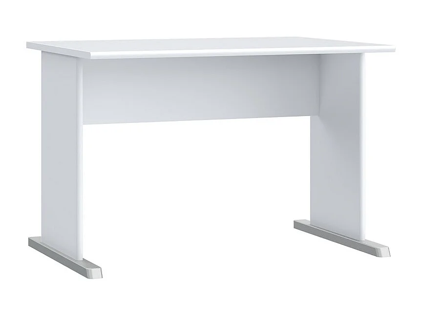 Bureau L. 108 cm décor blanc avec piètement effet aluminium - MARIA