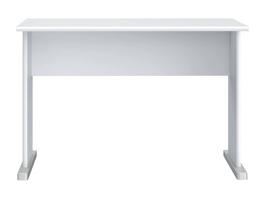 Bureau L. 108 cm décor blanc avec piètement effet aluminium - MARIA