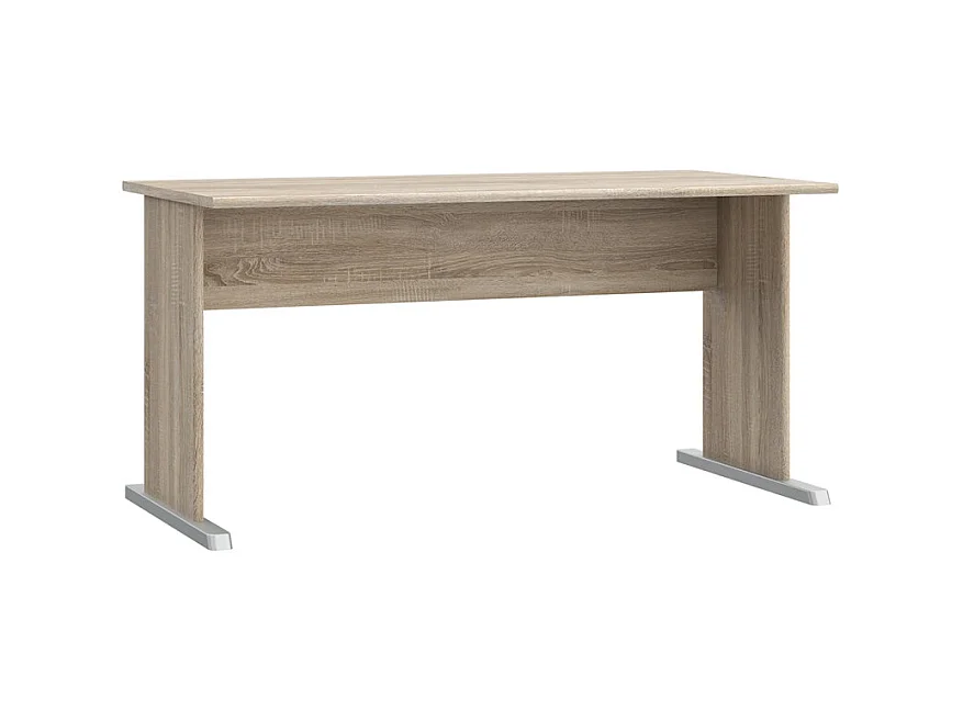 Bureau L. 144 cm décor chêne sonoma et pieds effet aluminium - MARIA