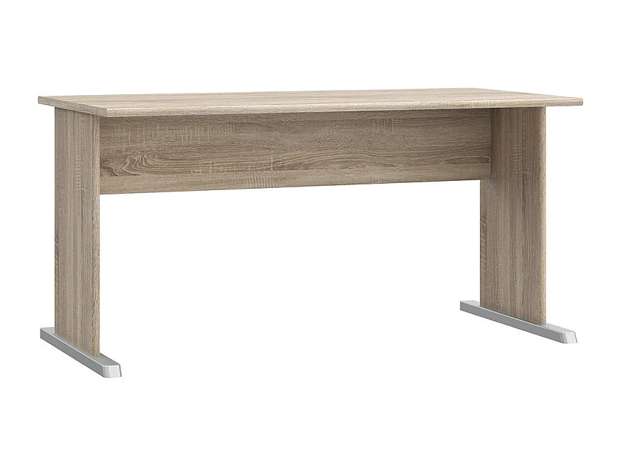 Bureau L. 144 cm décor chêne sonoma et pieds effet aluminium - MARIA