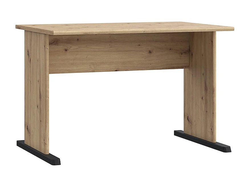 Bureau L. 108 cm décor chêne artisan avec piètement noir - MARIA