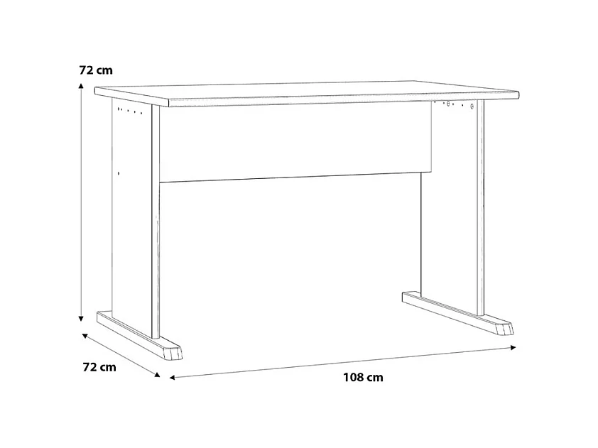 Bureau L. 108 cm décor chêne artisan avec piètement noir - MARIA