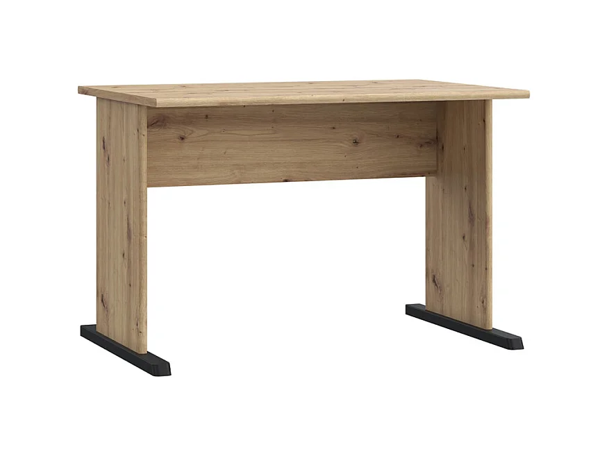 Bureau L. 108 cm décor chêne artisan avec piètement noir - MARIA