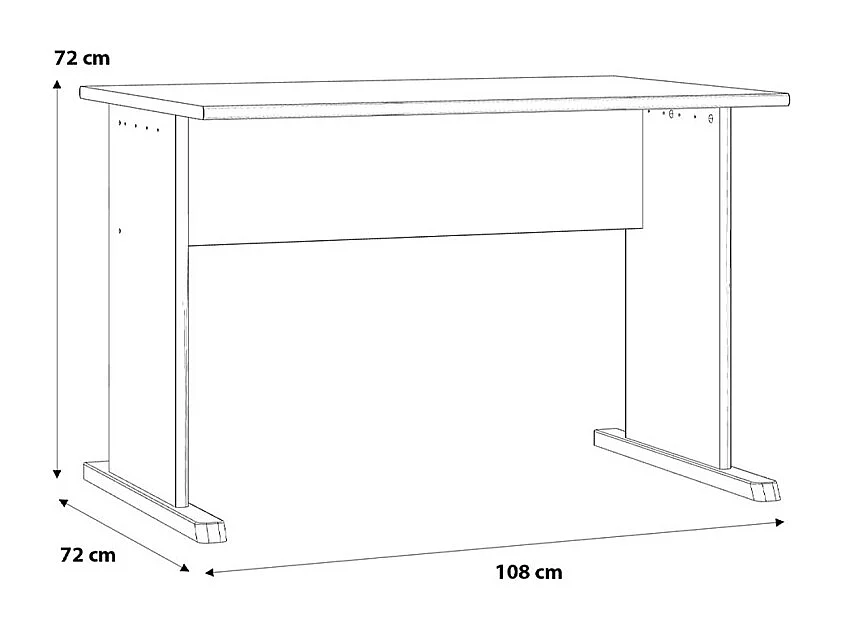 Bureau L. 108 cm décor chêne artisan avec piètement noir - MARIA