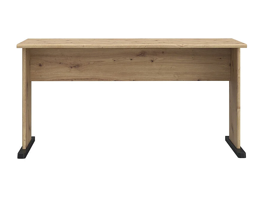 Bureau L. 144 cm décor chêne artisan avec piètement noir - MARIA