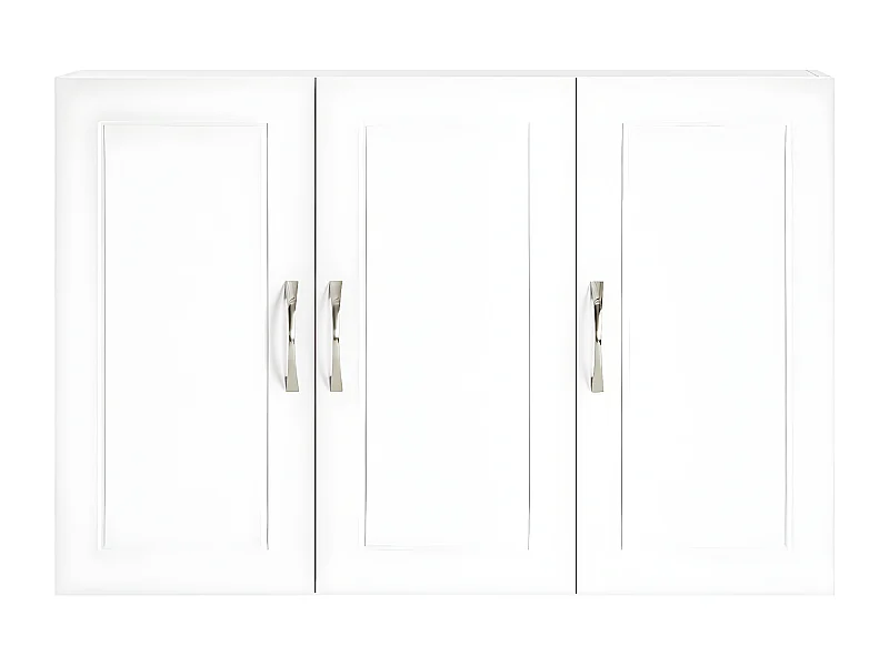 SoBuy Armoire Murale de Salle de Bain, Placard de Rangement, Meuble de Rangement Suspendu, Meuble Haut avec 3 Portes, 90x30x60 cm, Blanc, FRG231-L-W