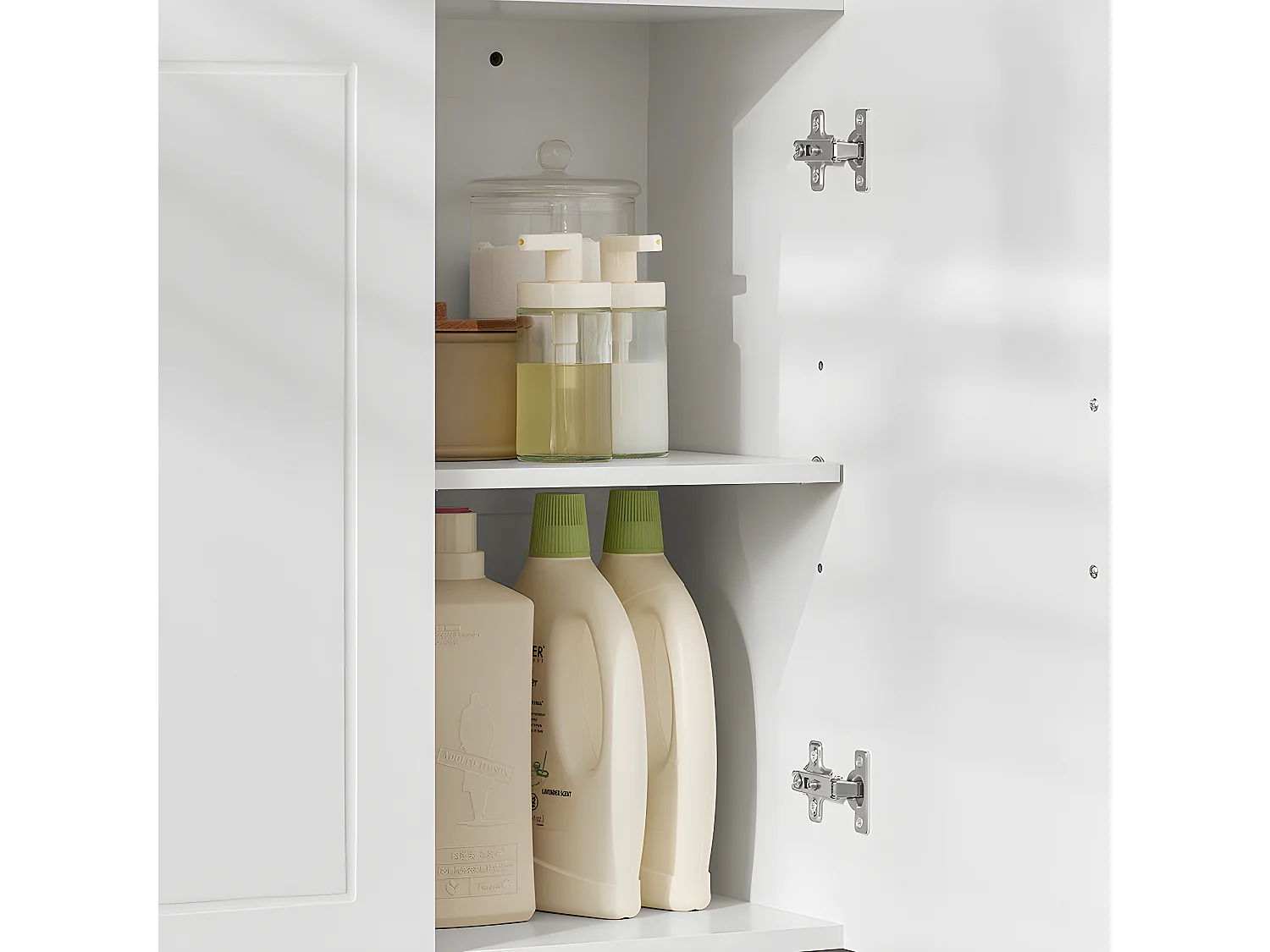 SoBuy Armoire Murale de Salle de Bain, Placard de Rangement, Meuble de Rangement Suspendu, Meuble Haut avec 3 Portes, 90x30x60 cm, Blanc, FRG231-L-W