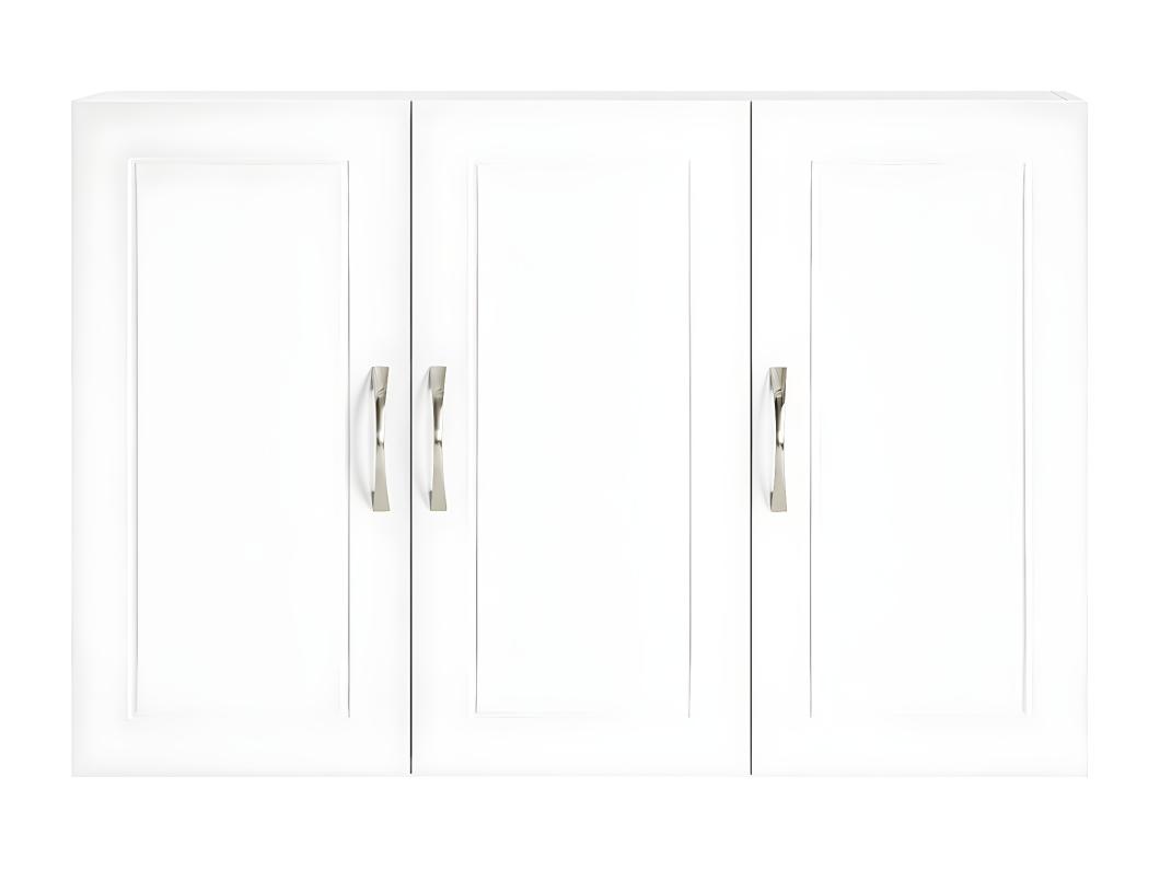 SoBuy Badkamerwandkast, opbergkast, hangend opbergmeubel, hoge kast met 3 deuren, 90x30x60 cm, wit, FRG231-L-W