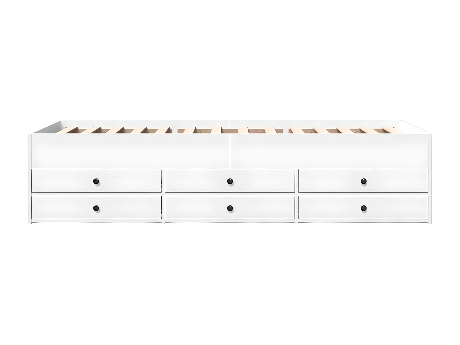 Sofá-cama c/ gavetas 90x200 cm derivados de madeira branco