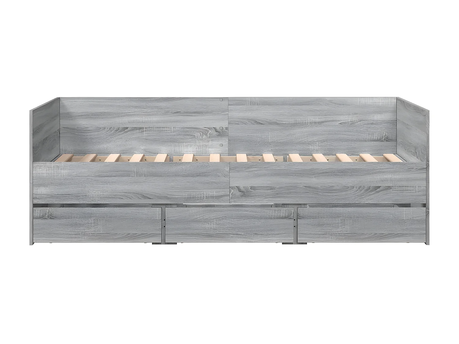 Tumbona con cajones madera ingeniería gris Sonoma 75x190 cm