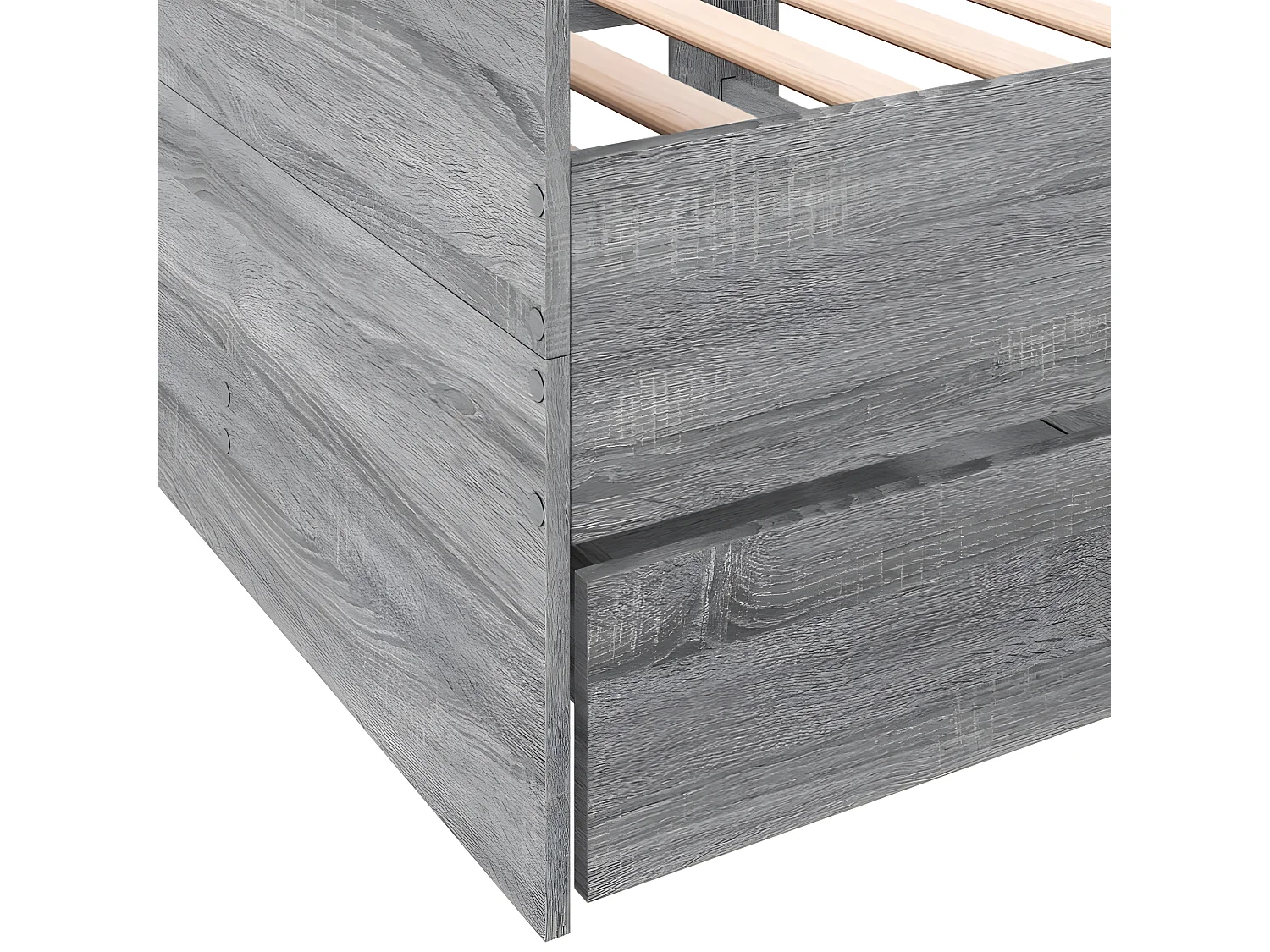 Tumbona con cajones madera ingeniería gris Sonoma 75x190 cm