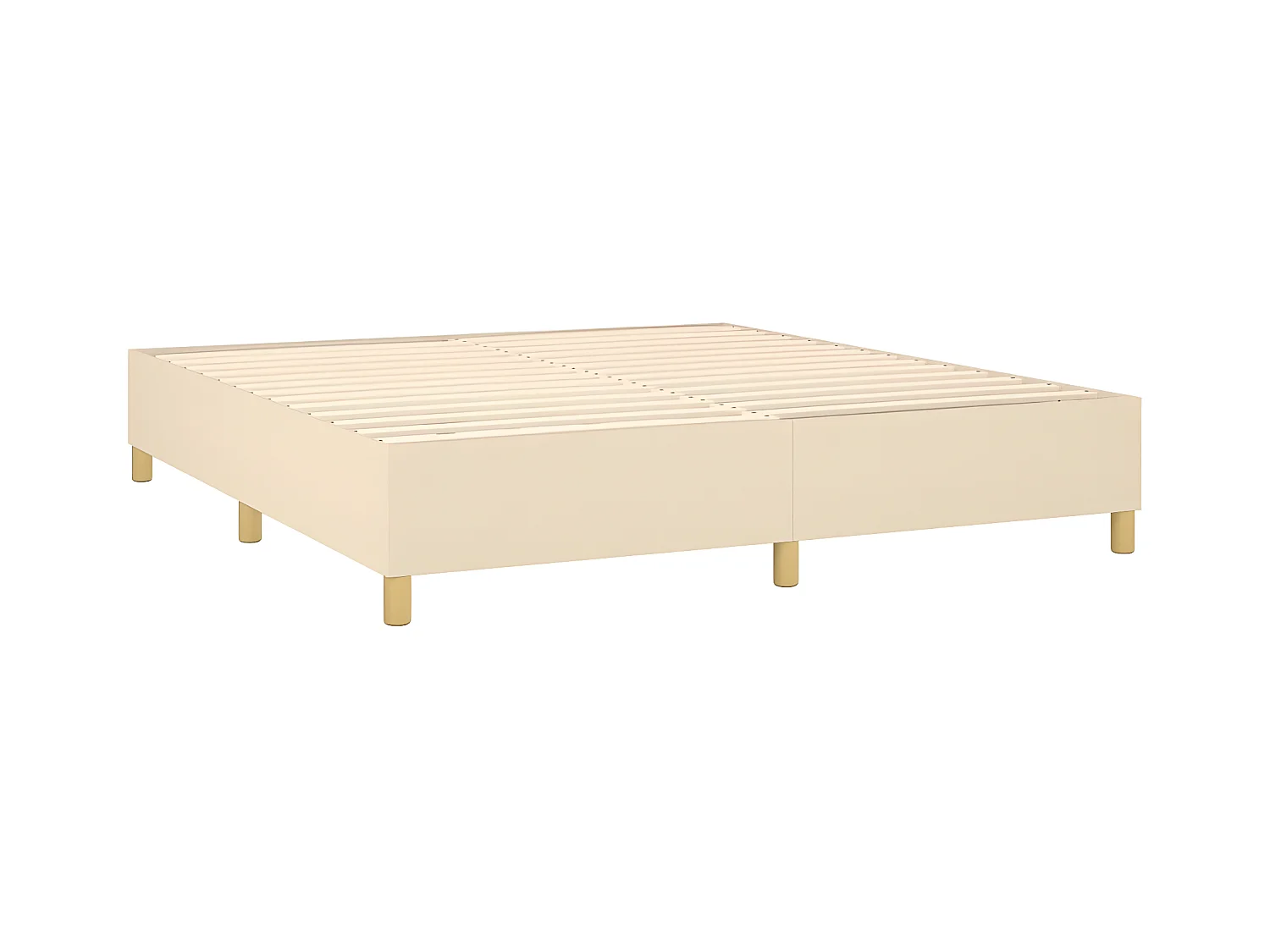 Cama com molas/colchão 160x200 cm tecido cor creme