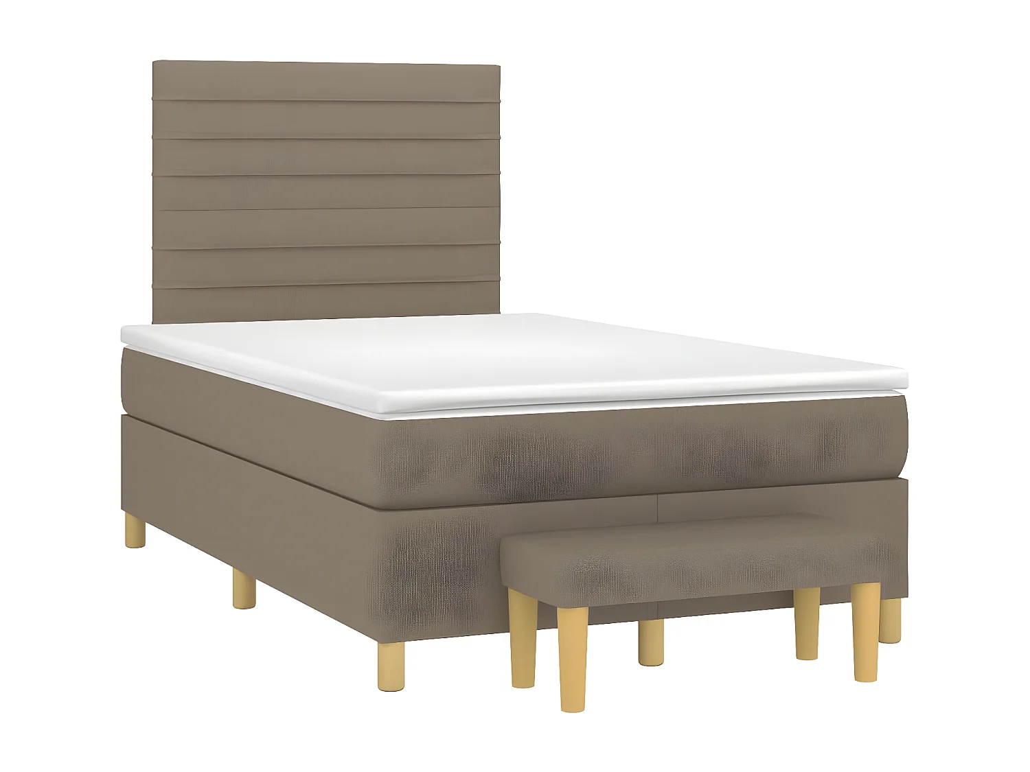 Lit à sommier tapissier avec matelas Taupe 120x200 cm Tissu