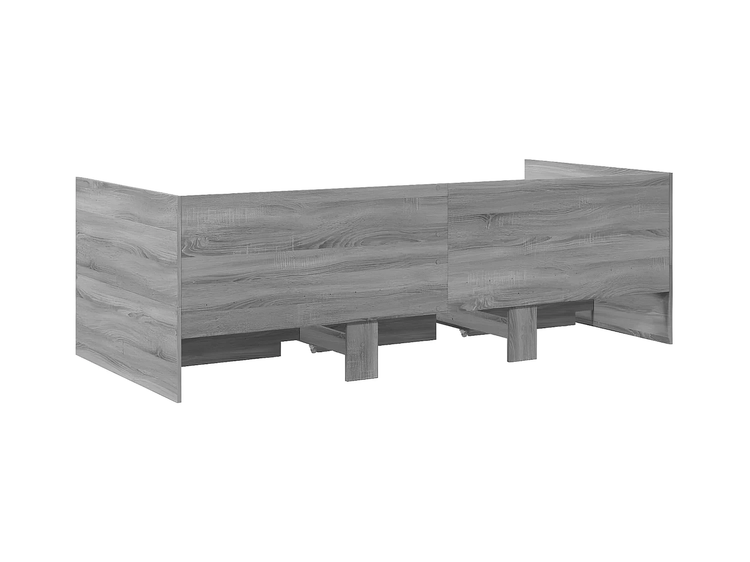 Lit de jour et tiroirs sonoma gris 90x200 cm bois d'ingénierie