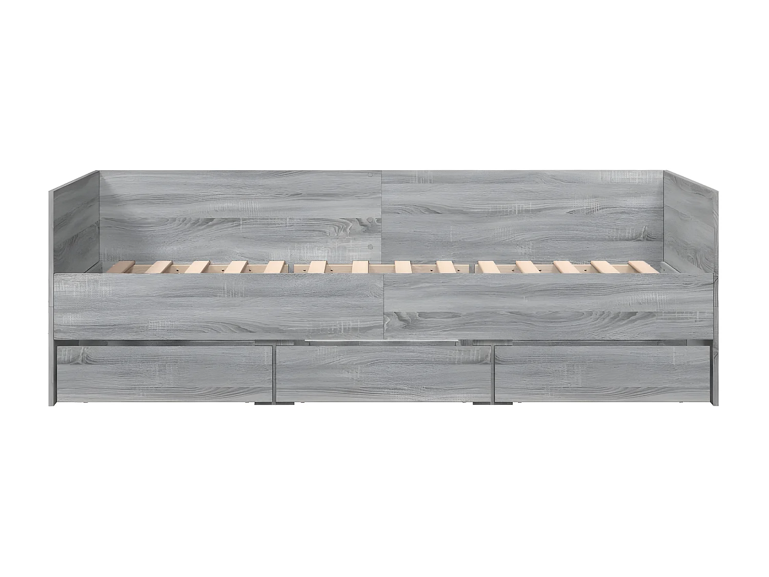 Lit de jour et tiroirs sonoma gris 90x200 cm bois d'ingénierie