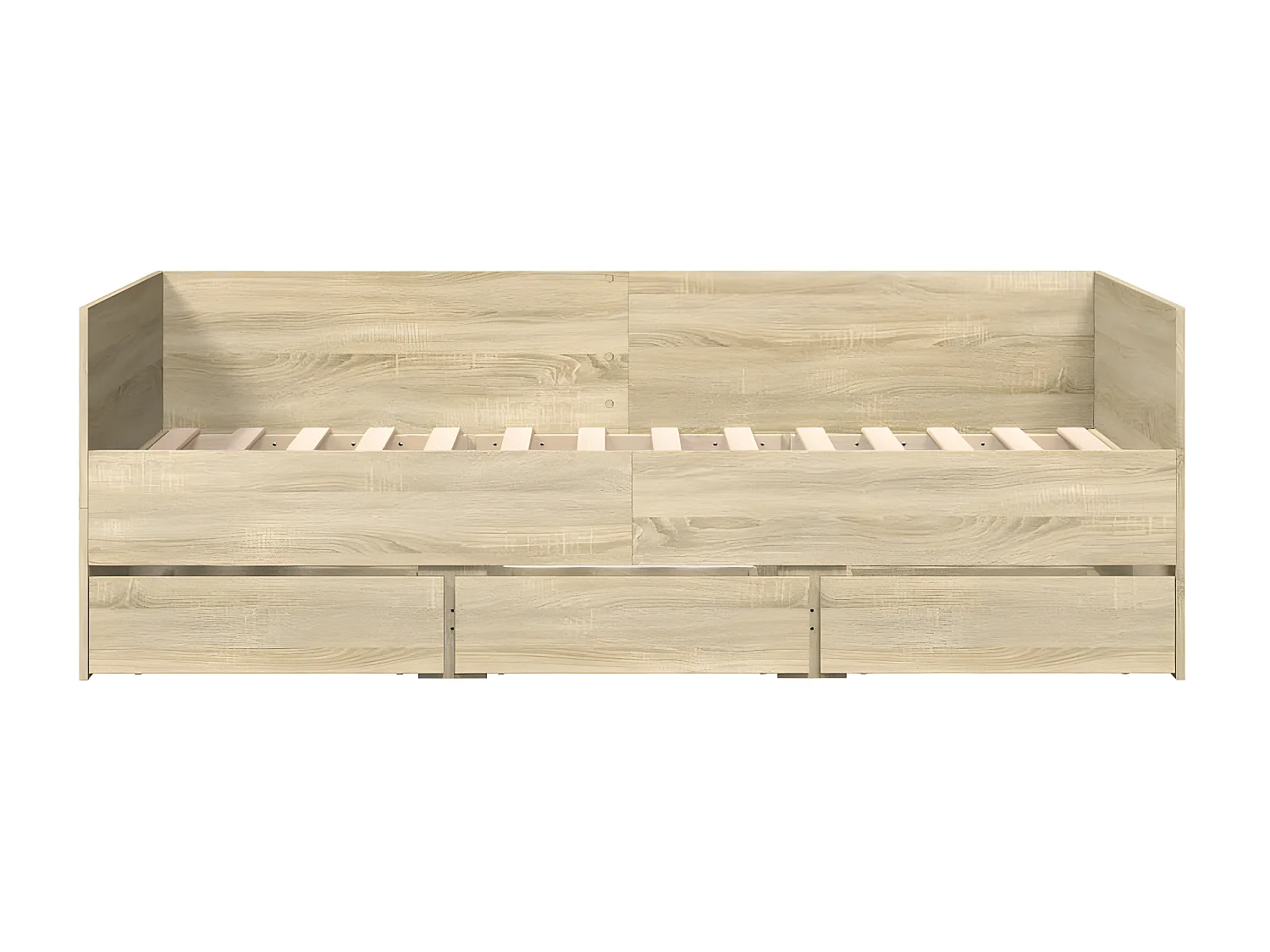 Sofá-cama com gavetas derivados de madeira carvalho sonoma