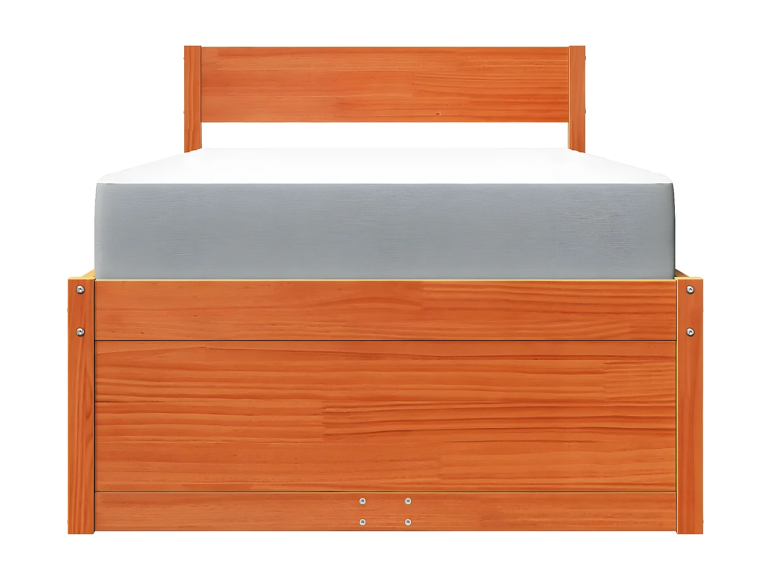 Cama com gavetas e colchão 90x190 cm pinho maciço castanho-mel