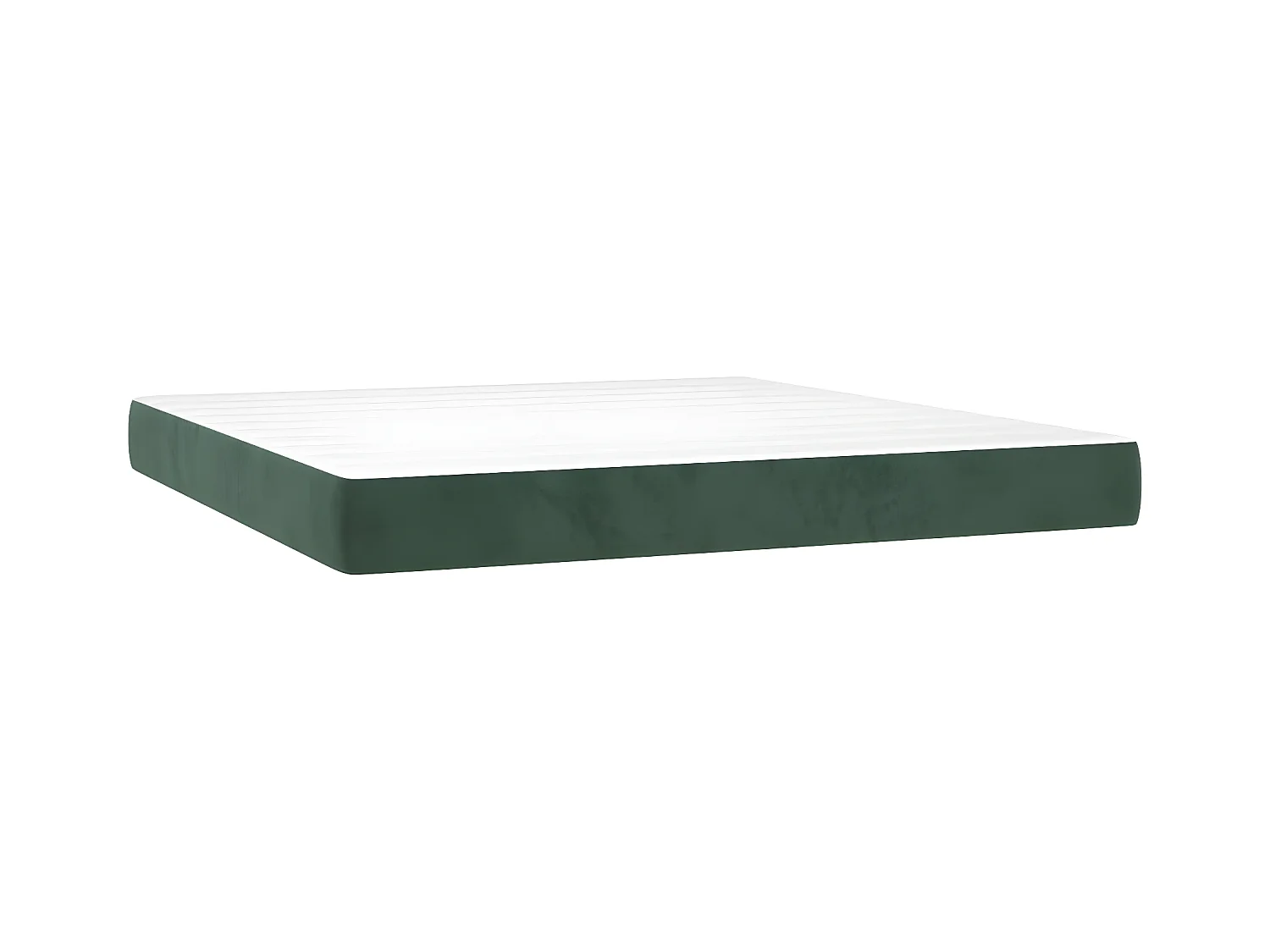 Cama box spring con colchón terciopelo verde oscuro 160x200 cm