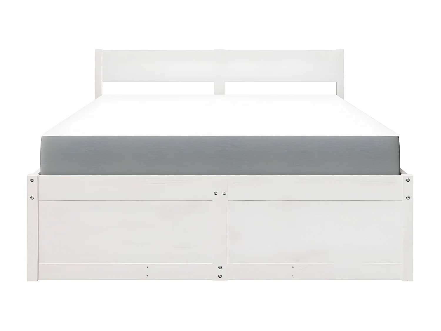 Cama com gavetas e colchão 140x190 cm pinho maciço branco