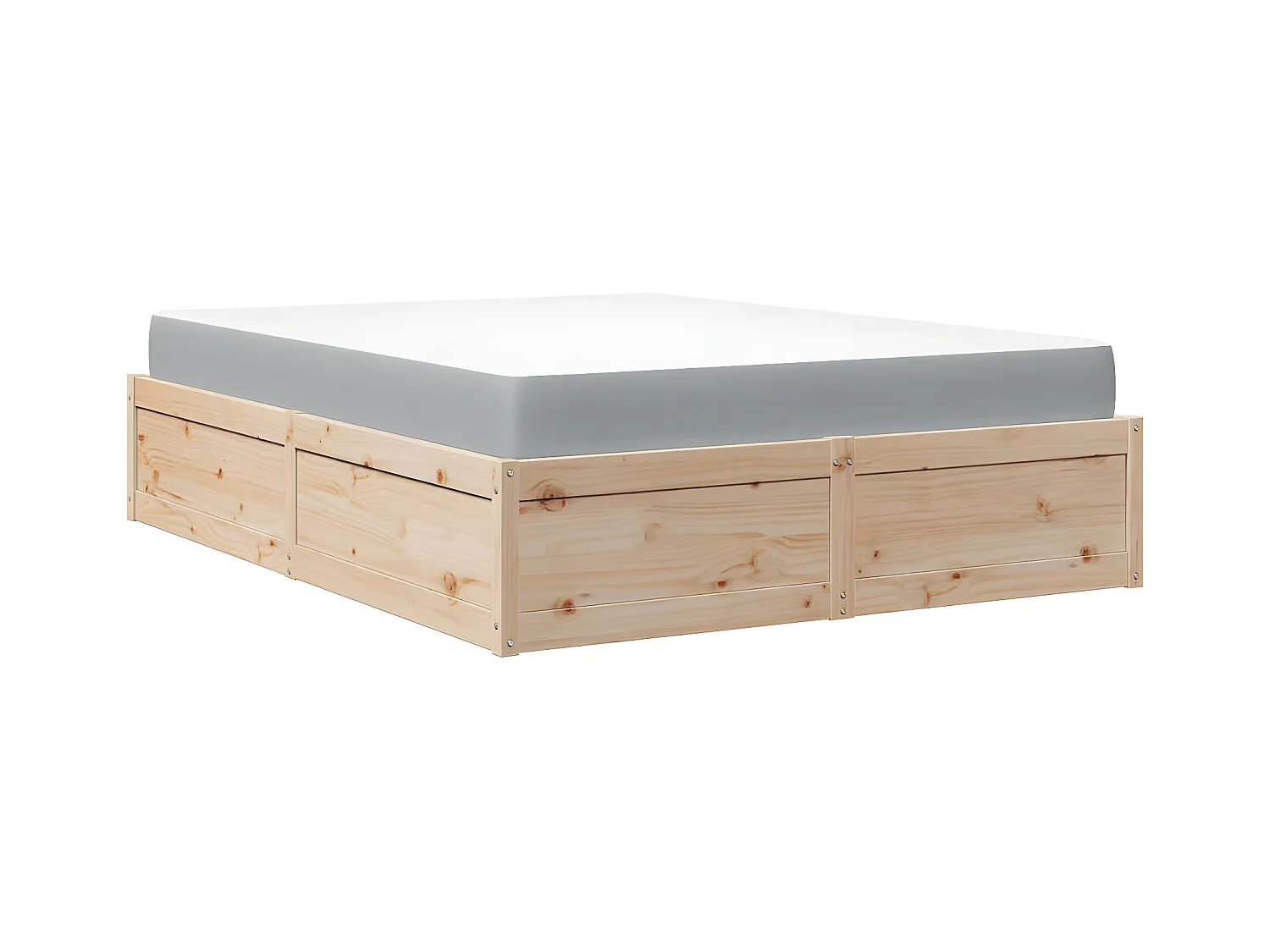 Cama con colchón madera maciza de pino 160x200 cm