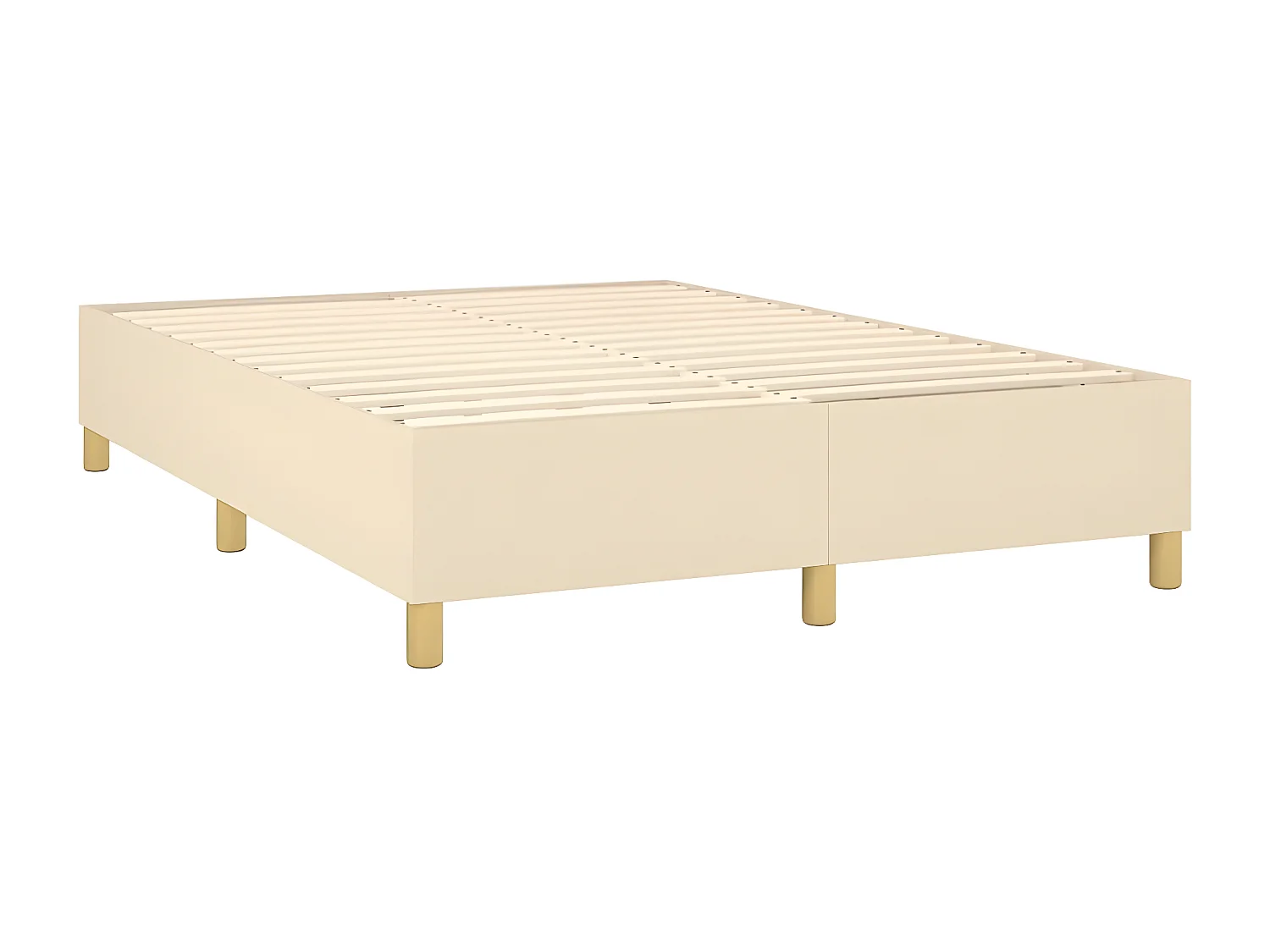 Cama com molas/colchão 140x190 cm tecido cor creme