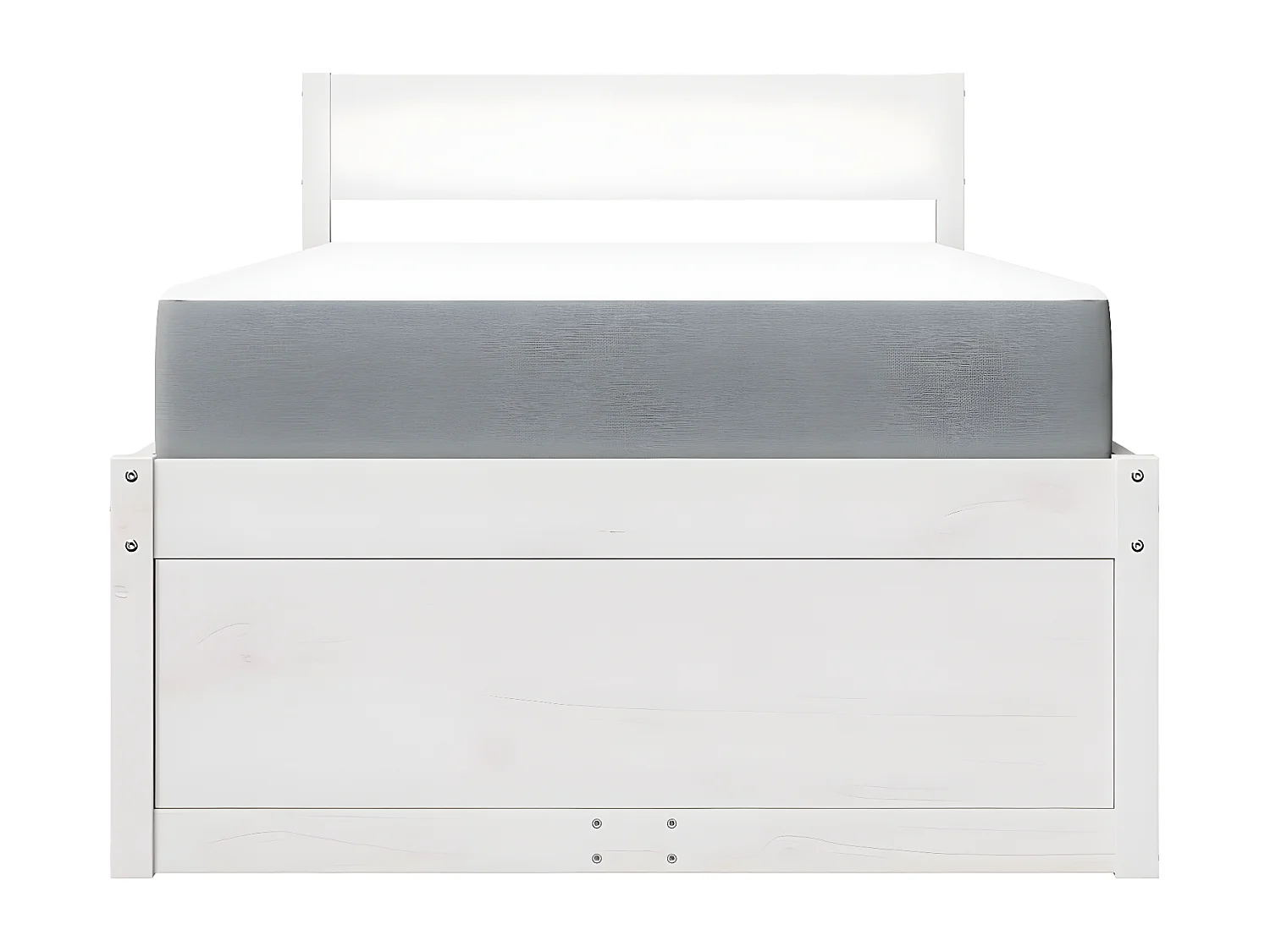 Cama con cajones y colchón madera maciza pino blanca 100x200 cm