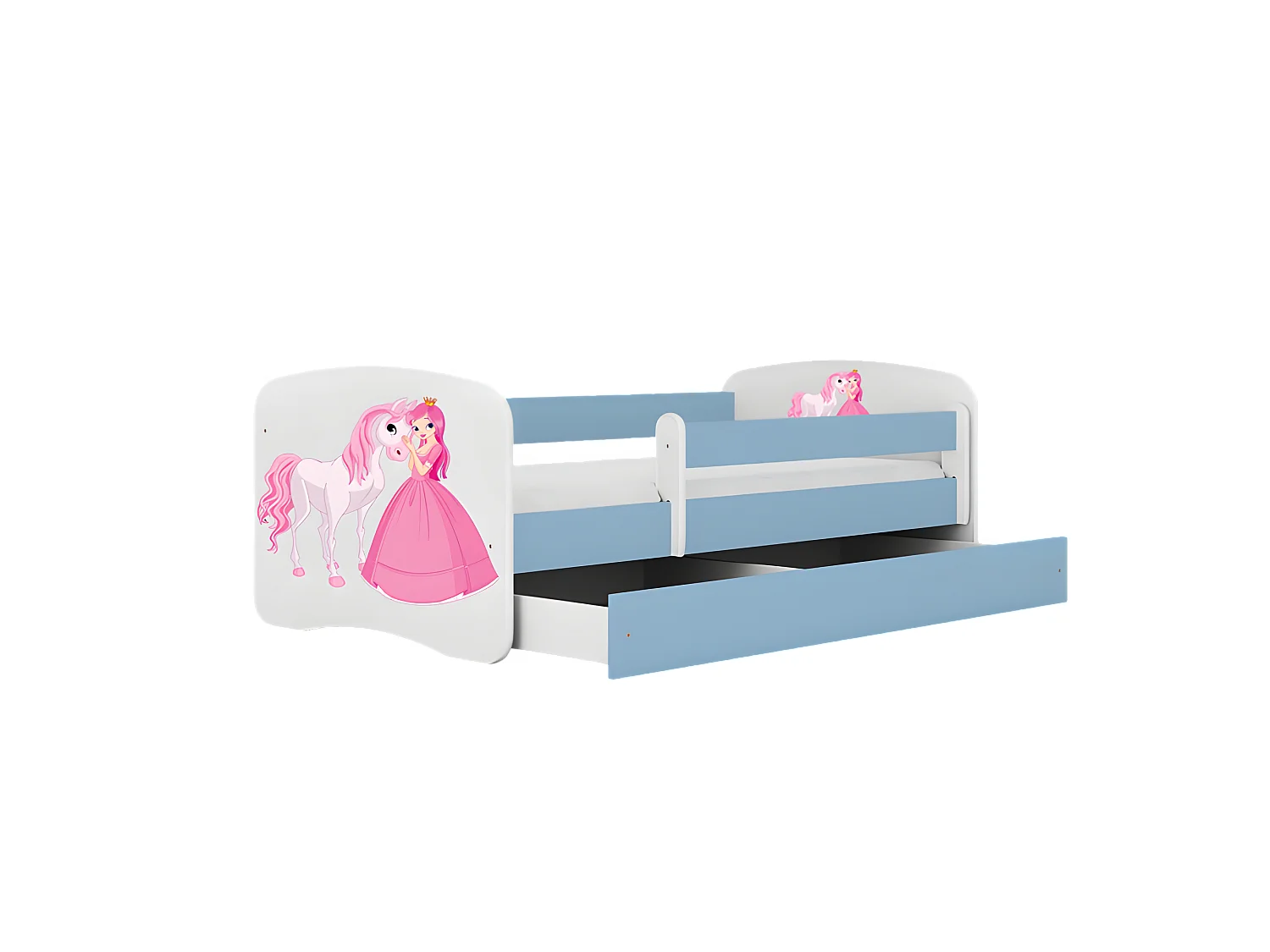 Babydreams cama princesa caballo azul sin cajón con colchón 140/70