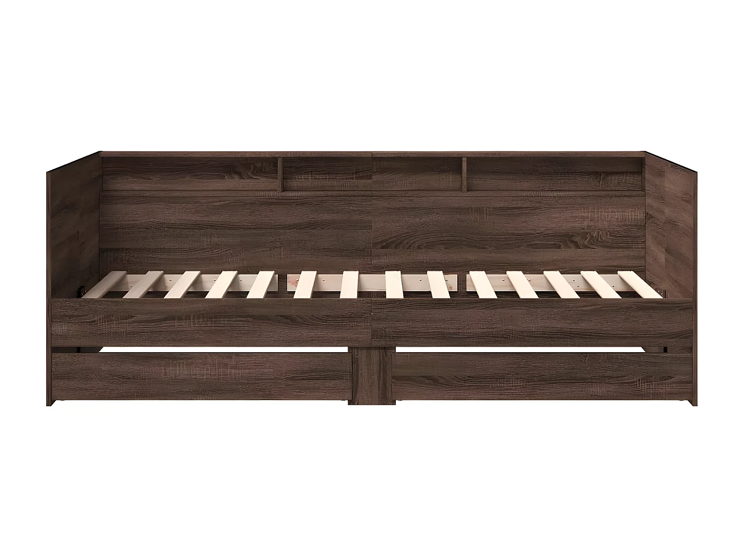 Lit de jour et tiroirs chêne marron 75x190 cm bois d'ingénierie