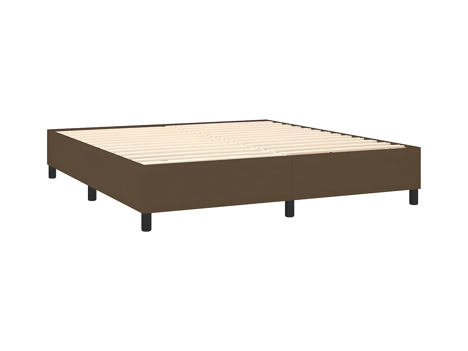Lit à sommier tapissier avec matelas Marron foncé 160x200 cm