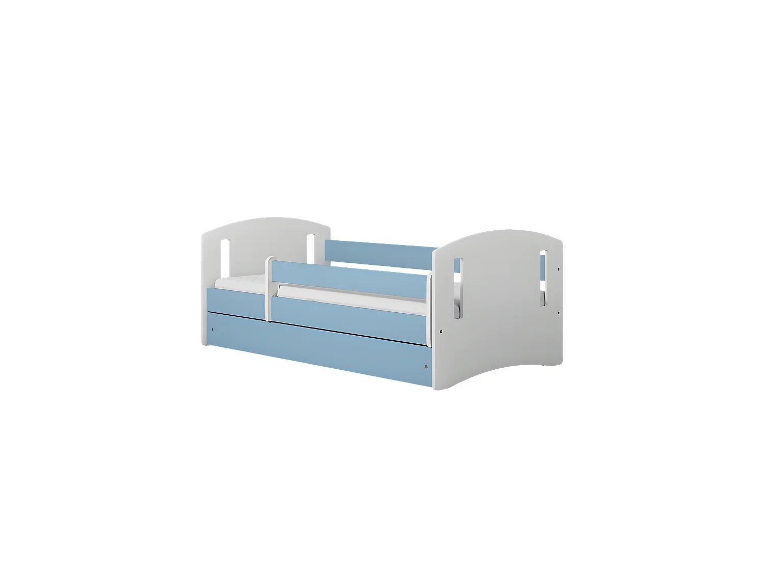 Lit classique 2 bleu avec tiroir sans matelas 180/80