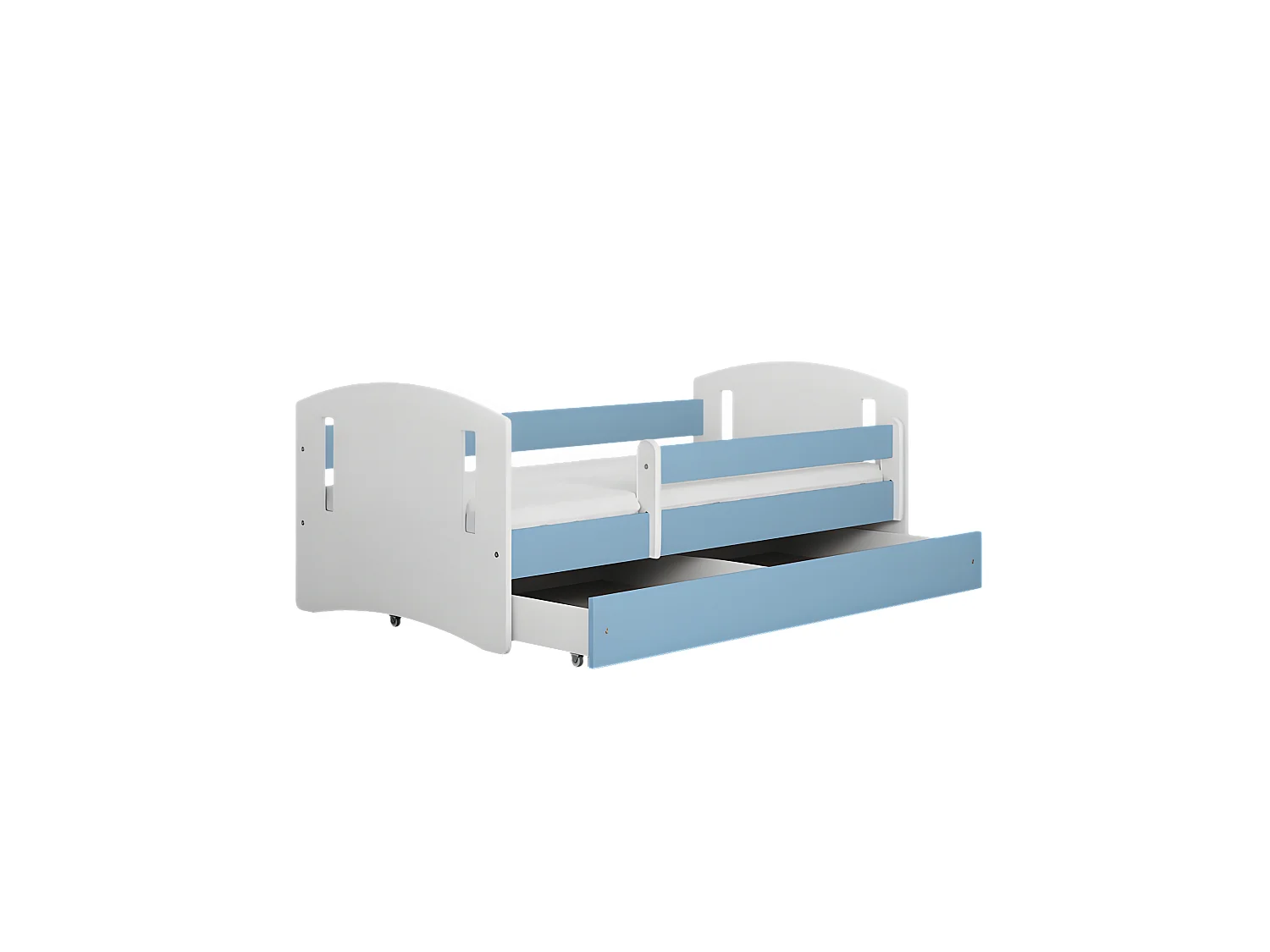 Lit classique 2 bleu avec tiroir sans matelas 180/80