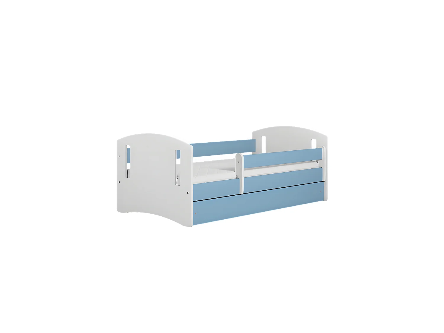 Lit classique 2 bleu avec tiroir sans matelas 180/80