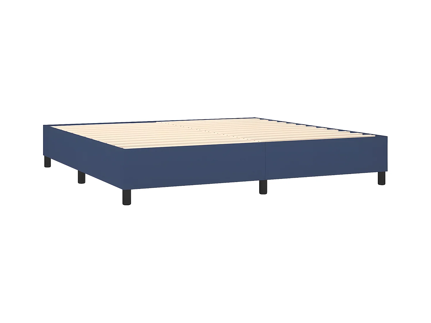 Lit à sommier tapissier avec matelas Bleu 200x200 cm Tissu