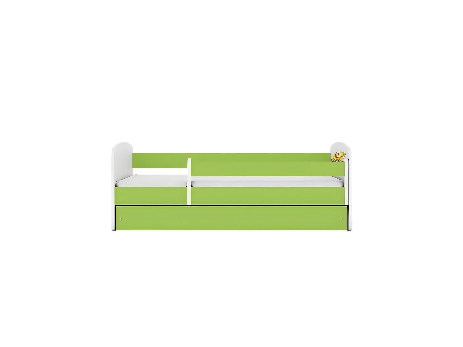 Lit babydreams pelle verte avec tiroir sans matelas 140/70