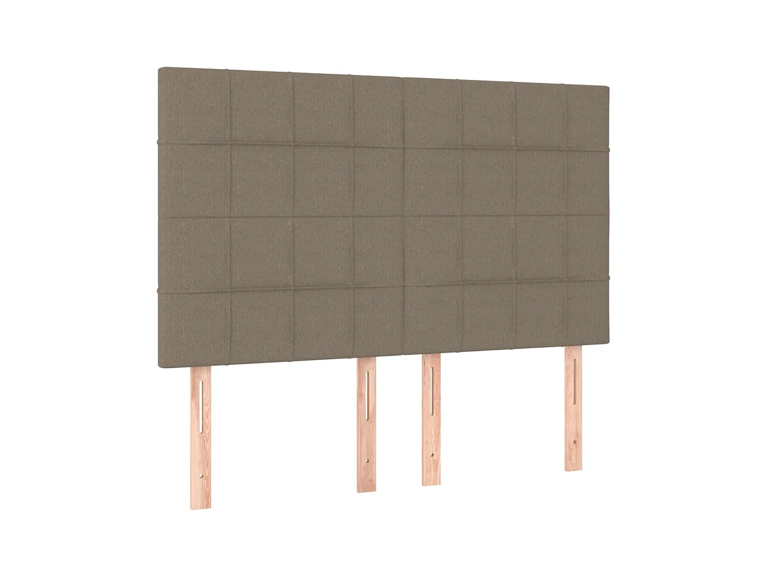 Cama box spring con colchón tela gris taupe 140x200 cm