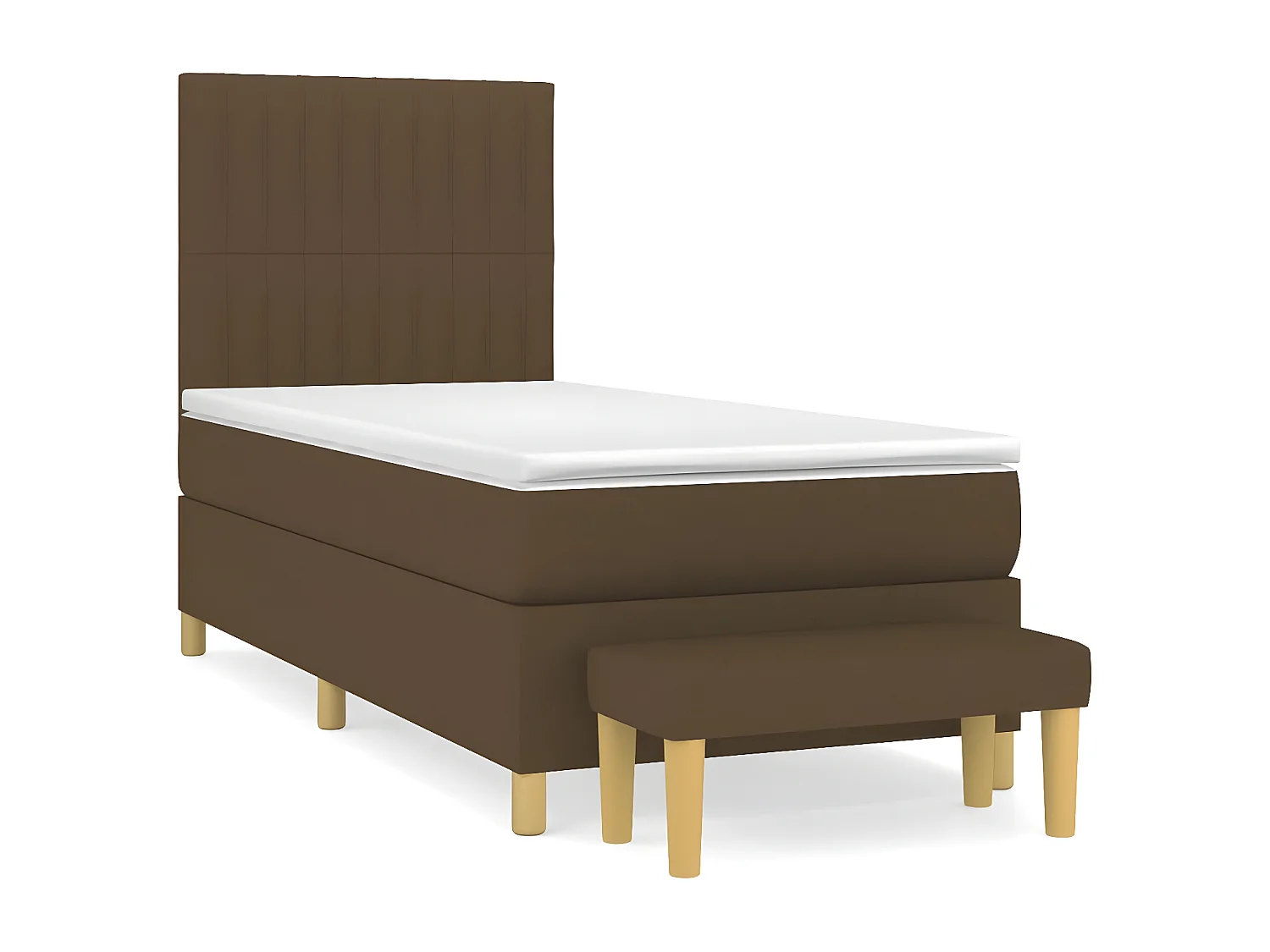 Lit à sommier tapissier avec matelas Marron foncé 90x190 cm