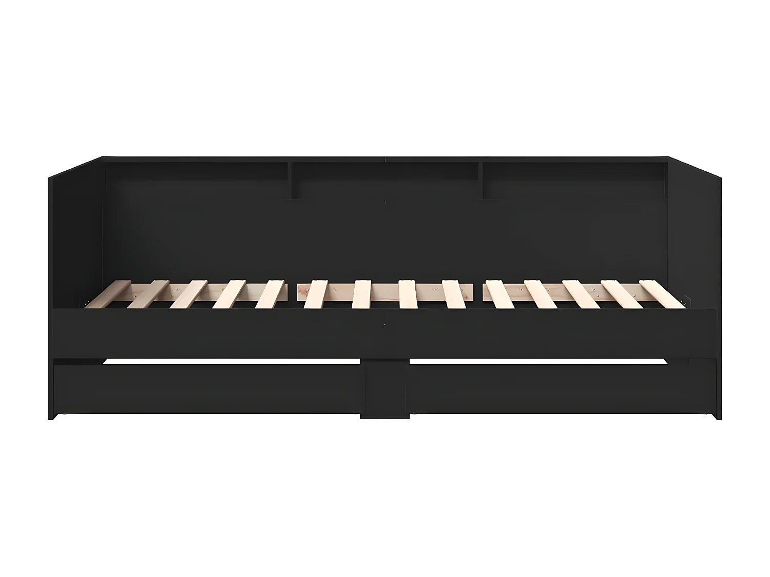 Sofá-cama c/ gavetas 90x190 cm derivados de madeira preto