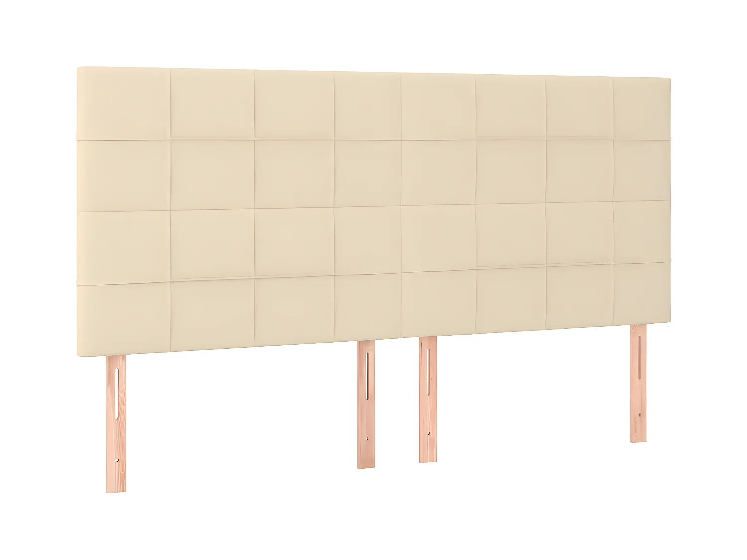 Lit à sommier tapissier avec matelas Crème 200x200 cm Tissu