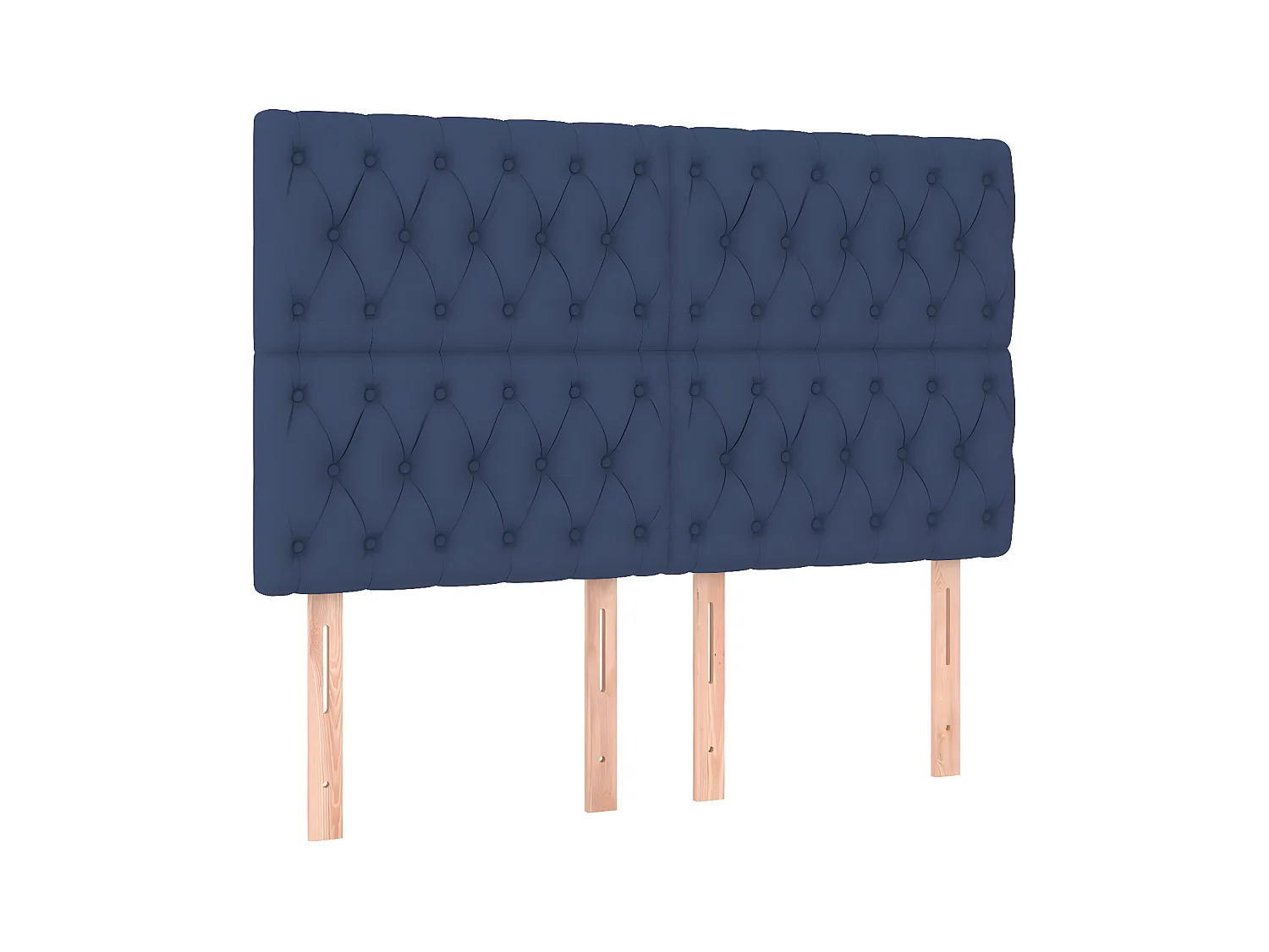 Cama box spring con colchón tela azul 160x200 cm