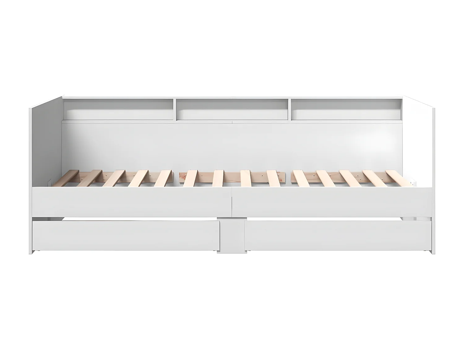 Lit de jour avec tiroirs blanc 75x190 cm bois d'ingénierie