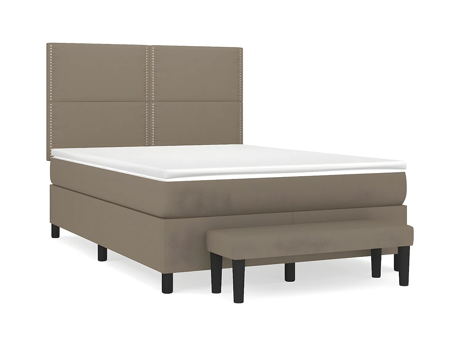 Lit à sommier tapissier avec matelas Taupe 140x190 cm Tissu