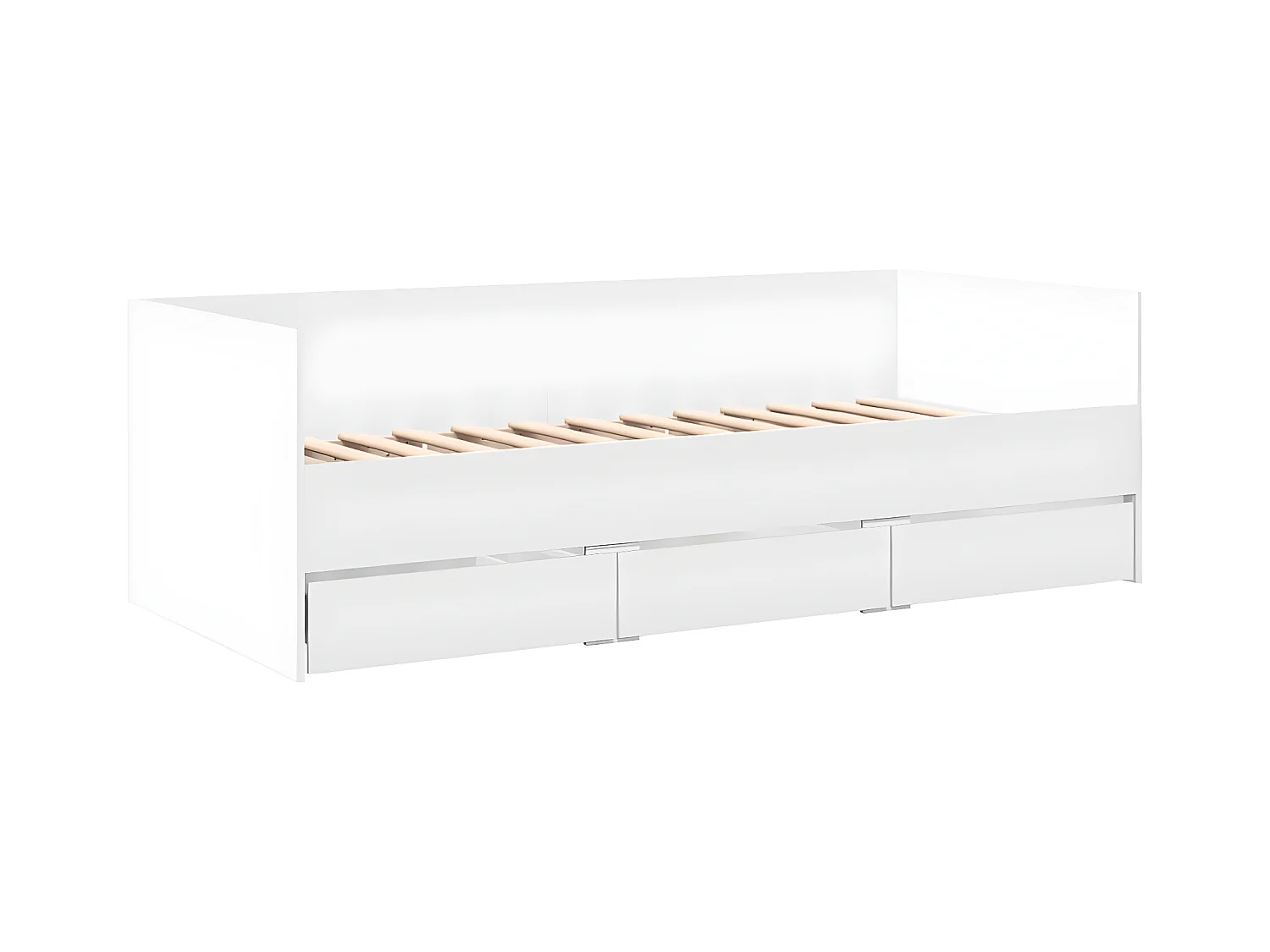 Lit de jour avec tiroirs blanc 100x200 cm bois d'ingénierie