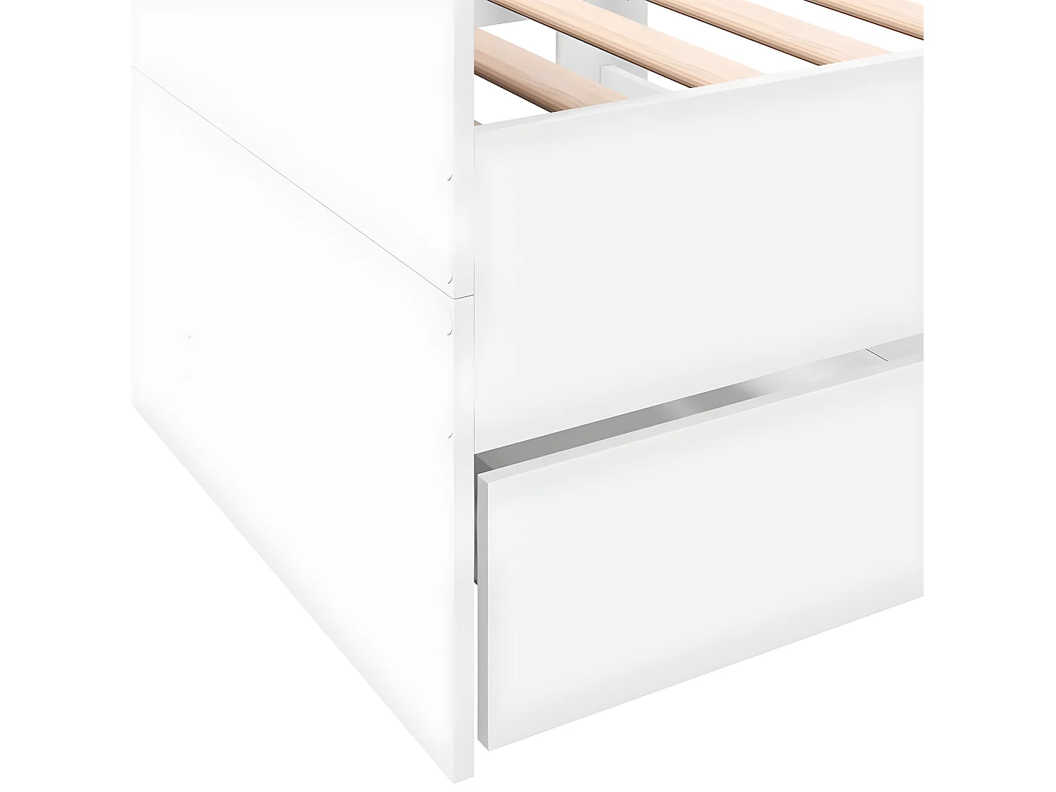 Sofá-cama c/ gavetas 100x200 cm derivados de madeira branco