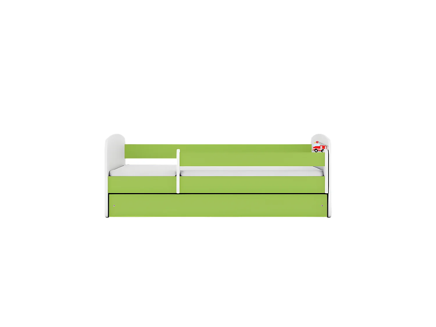 Lit babydreams pompiers vert avec tiroir sans matelas 160/80