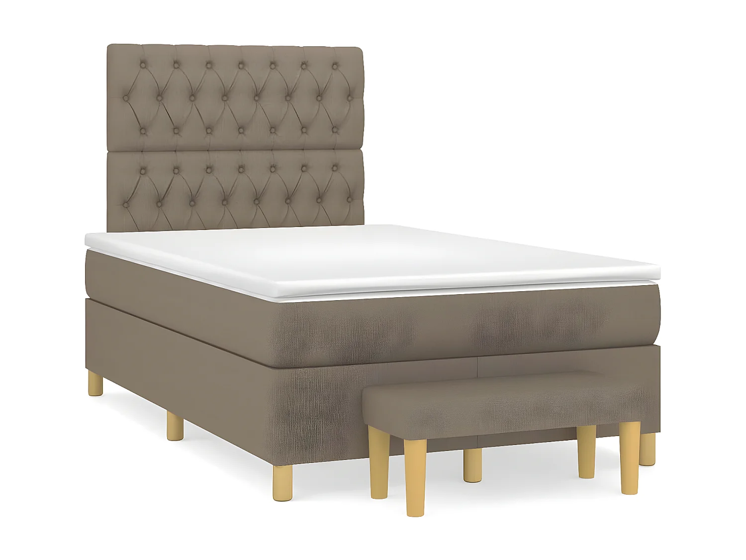 Lit à sommier tapissier avec matelas Taupe 120x200 cm Tissu