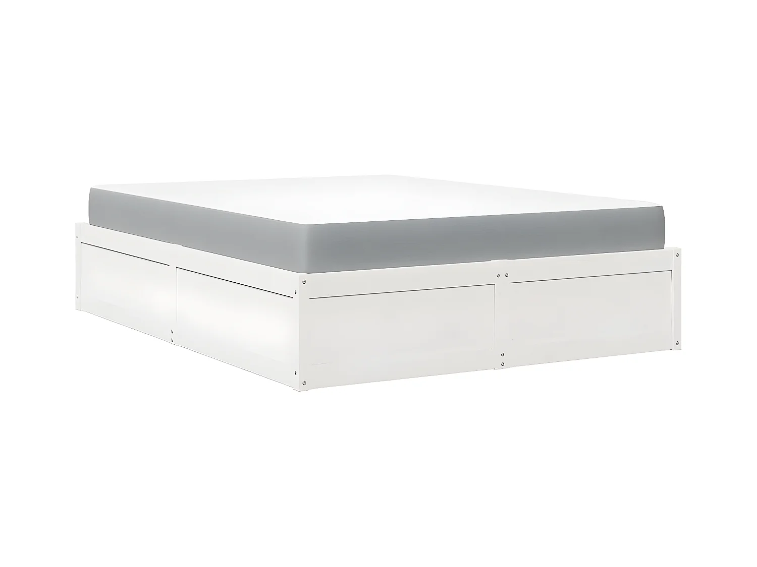 Lit avec matelas blanc 160x200 cm bois de pin massif