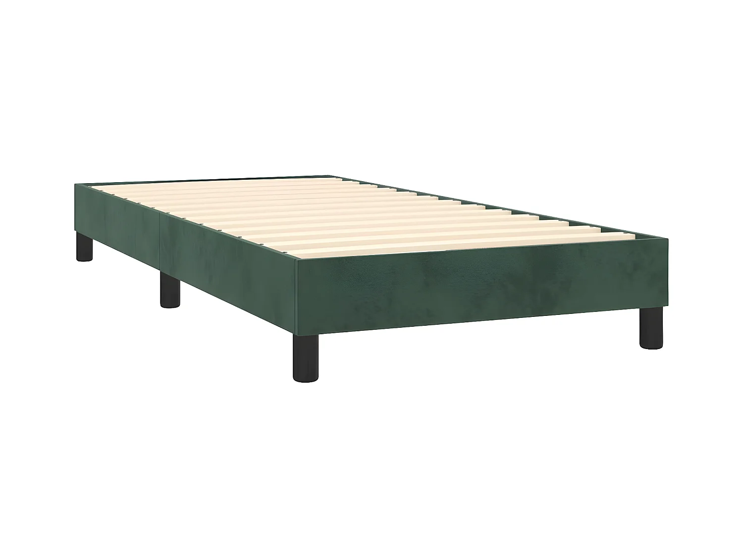 Cama box spring con colchón terciopelo verde oscuro 80x200 cm