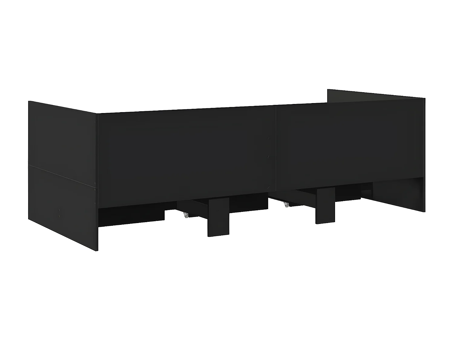 Tumbona con cajones madera de ingeniería negro 75x190 cm