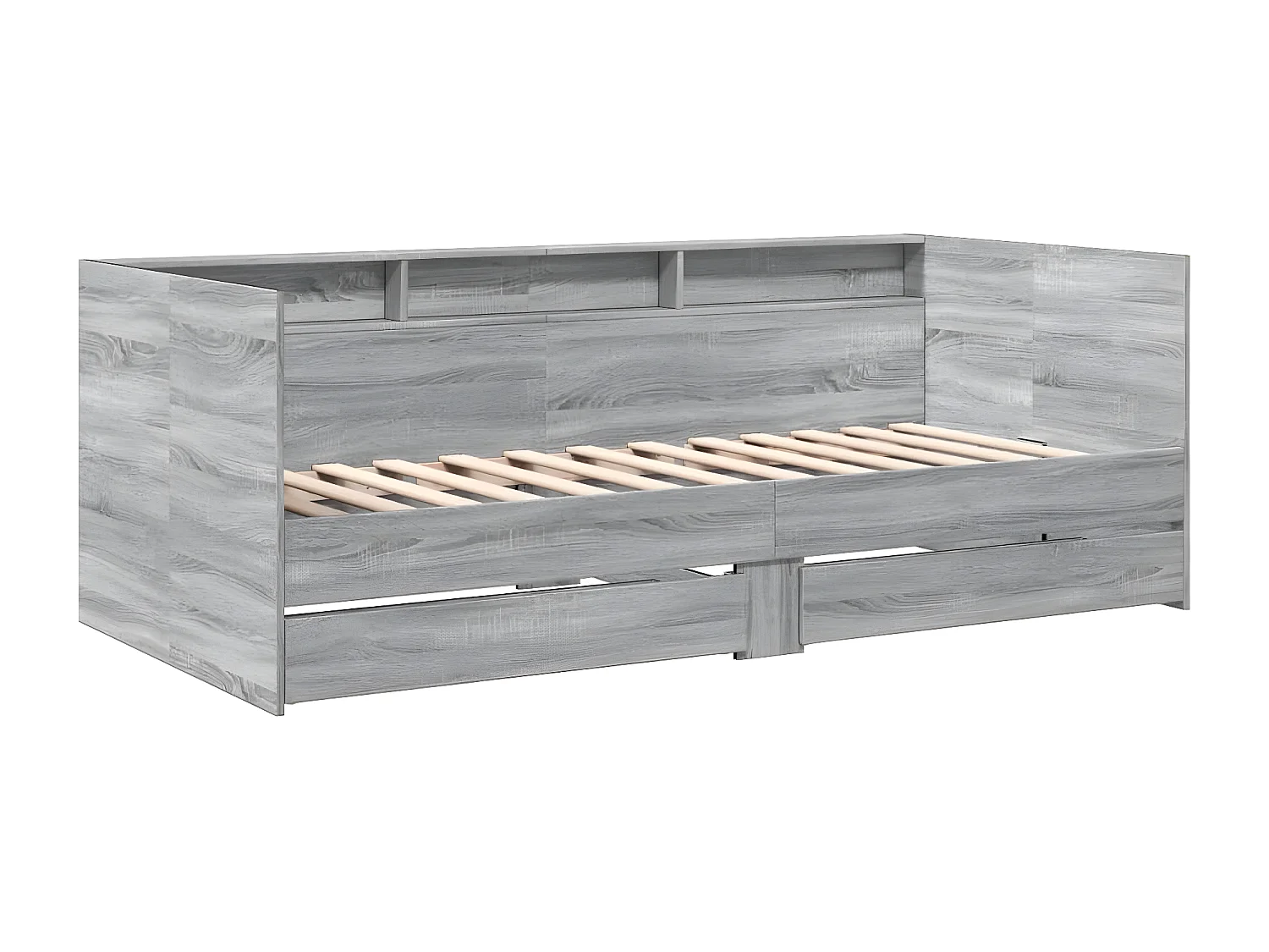 Tumbona con cajones madera ingeniería gris Sonoma 75x190 cm