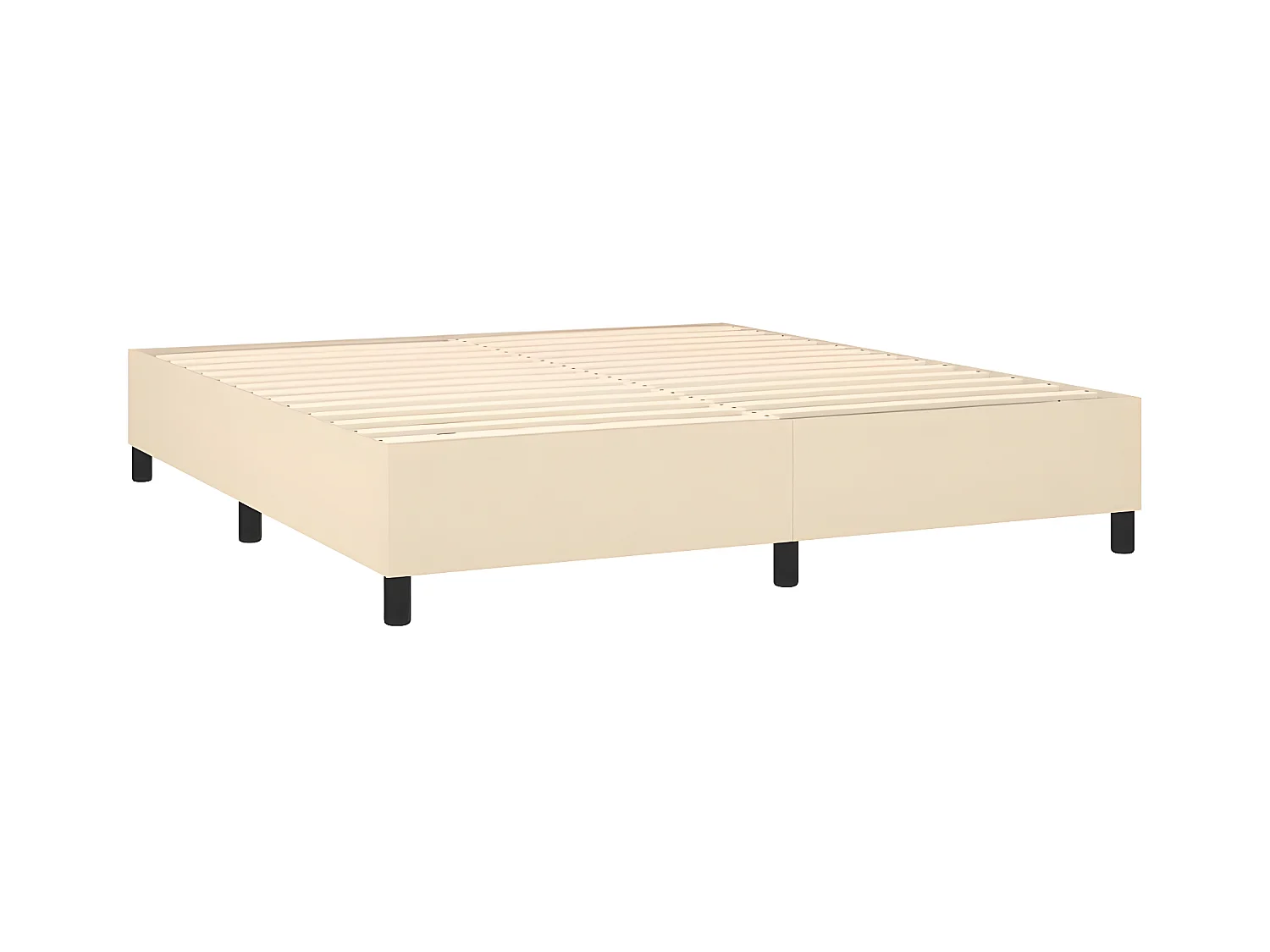 Lit à sommier tapissier avec matelas Crème 160x200 cm Tissu